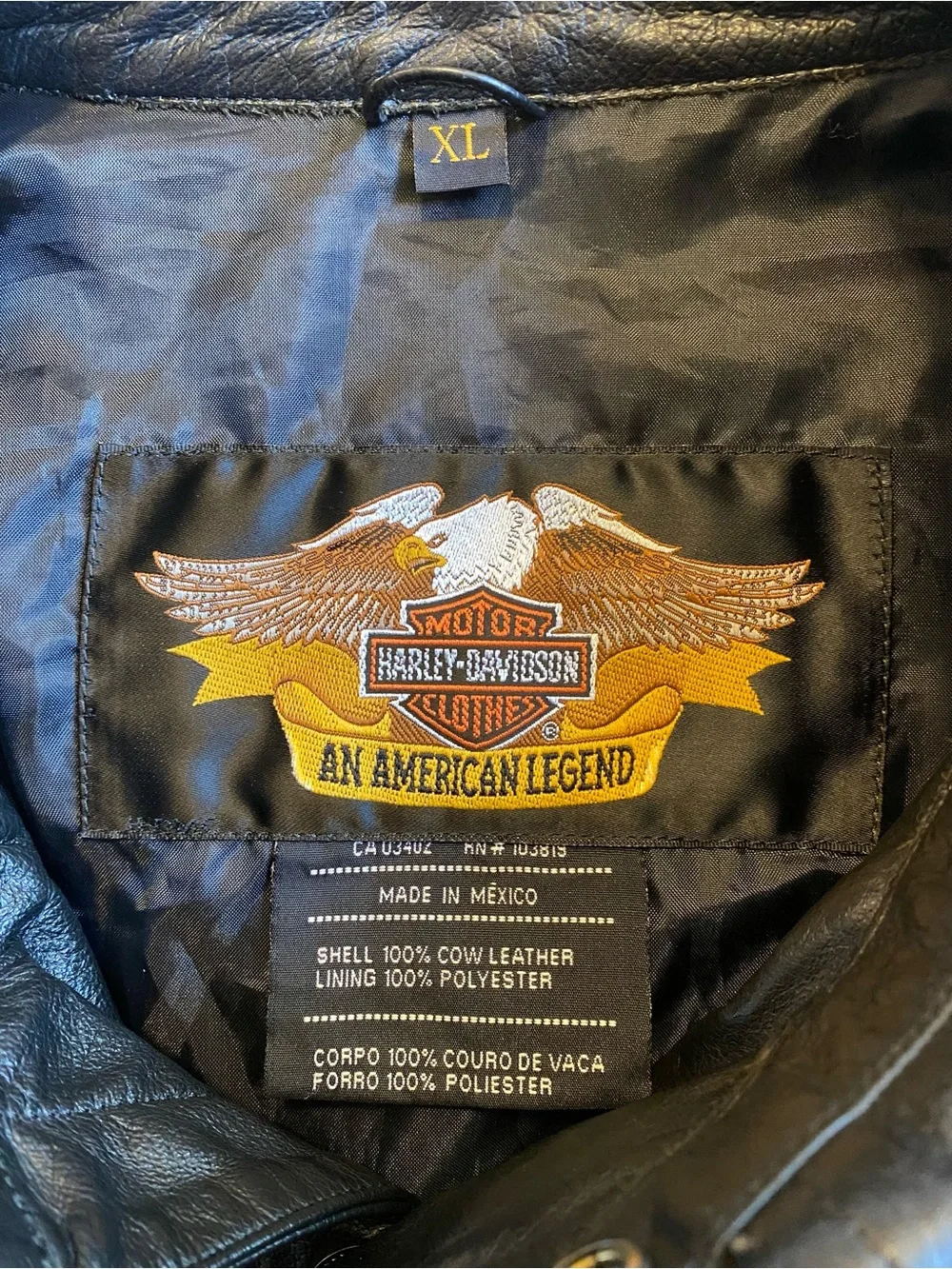 Vintage 2003 Harley Davidson Mens Black Leather Button-Up Jacket - Picture 4 of 7